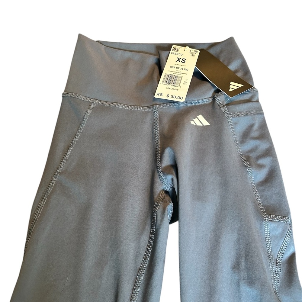 Adidas OPT St 3/4 Tig Blue Athletic Tights - Picture 9 of 16